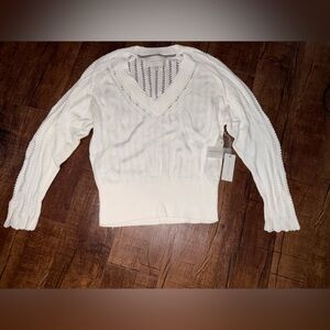 Brochu Walker Cream V-Neck Sweater